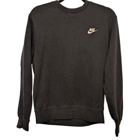 Nike Men's Club Fleece Crew Sweatshirt Black Unisex - Picture 1 of 3